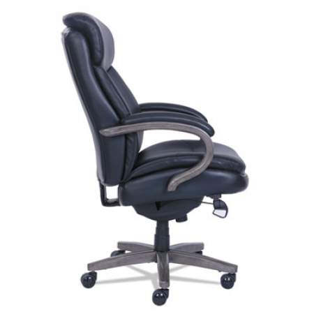 La-Z-Boy Woodbury High-Back Executive Chair, Supports Up to 300 lb, 20.25" to 23.25" Seat Height, Black Seat/Back, Weathered Gray Base (48962A)
