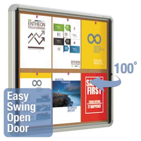 Quartet EIHC2730 Enclosed Indoor Cork Bulletin Board with Swing Door