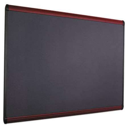 Quartet Prestige Plus Magnetic Fabric Bulletin Board, 36 x 24, Mahogany Frame (MB543M)