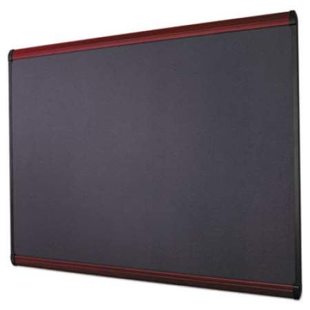 Quartet Prestige Plus Magnetic Fabric Bulletin Board, 36 x 24, Mahogany Frame (MB543M)