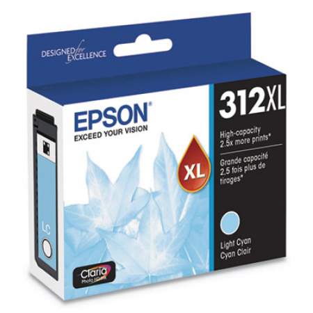 Epson T312XL520-S (312XL) Claria High-Yield Ink, 830 Page-Yield, Light Cyan