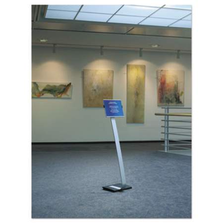 Durable Info Sign Duo Floor Stand, Letter-Size Inserts, 15 x 46 1/2, Clear (481423)