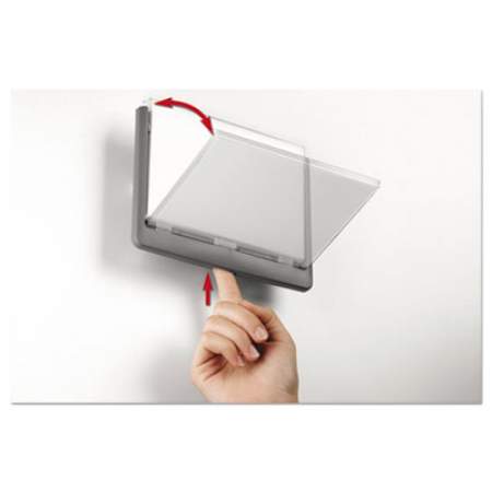 Durable Click Sign Holder For Interior Walls, 6 3/4 x 5/8 x 5 1/8, Gray (497737)