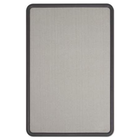Quartet Contour Fabric Bulletin Board, 48 x 36, Gray Surface, Black Plastic Frame (7694G)