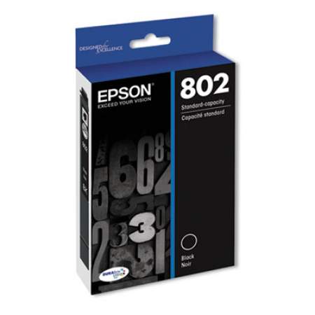 Epson T802120-S (802) DURABrite Ultra Ink, 900 Page-Yield, Black