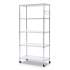 Alera 5-Shelf Wire Shelving Kit with Casters and Shelf Liners, 36w x 18d x 72h, Silver (SW653618SR)