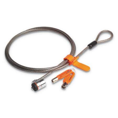 Kensington Laptop Computer Microsaver Security Cable w/Lock, White Cable, Two Keys (64068)