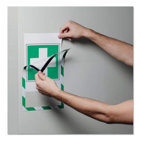 Durable DURAFRAME Security Magnetic Sign Holder, 8 1/2" x 11", Green/White Frame, 2/Pack (4772131)