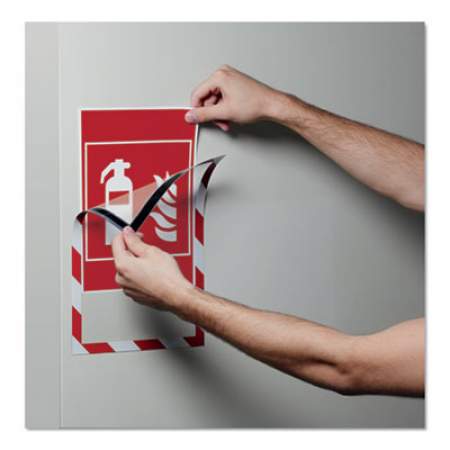 Durable DURAFRAME Security Magnetic Sign Holder, 8 1/2" x 11", Red/White Frame, 2/Pack (4772132)