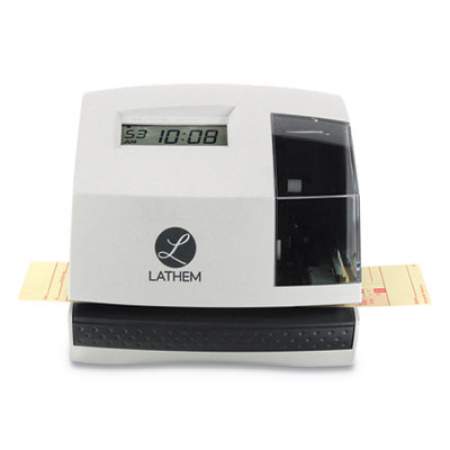 Lathem Time 100E Time Clock and Stamp, Digital Display, White