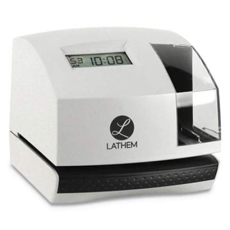 Lathem Time 100E Time Clock and Stamp, Digital Display, White