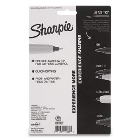 Sharpie Cosmic Color Permanent Markers, Extra-Fine Needle Tip, Assorted Cosmic Colors, 5/Pack (2033571)