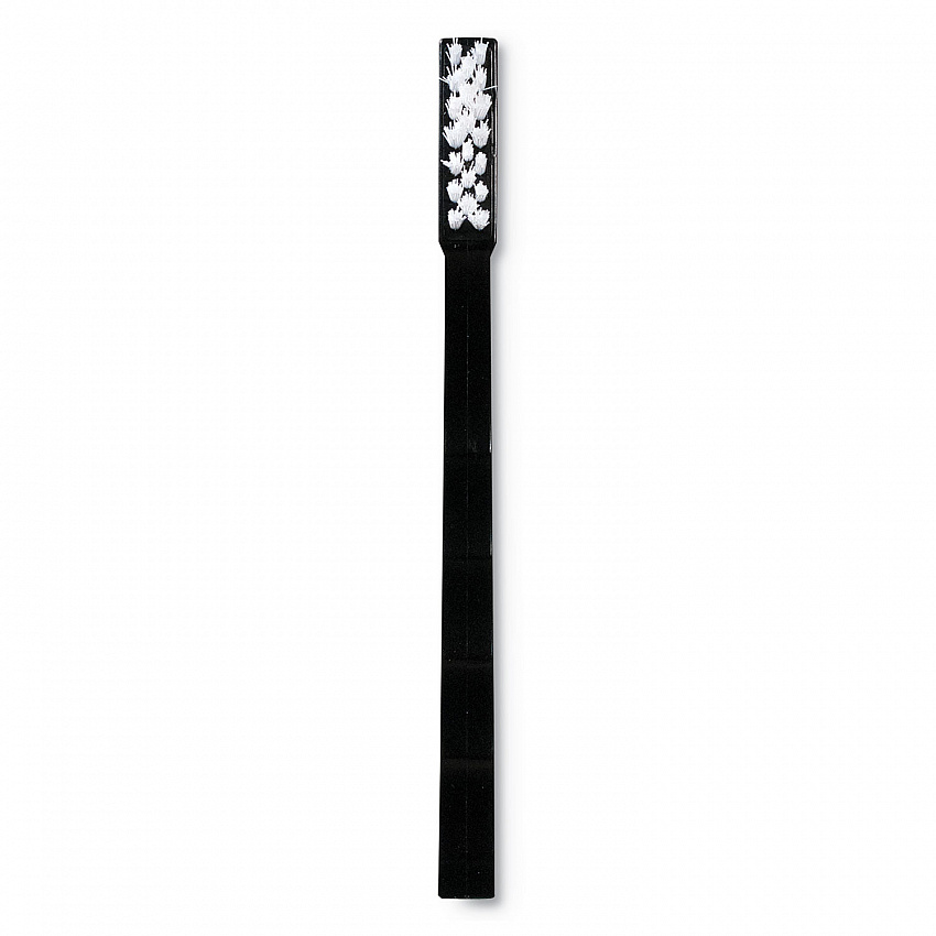 Flo-Pac Utility Toothbrush Style Maintenance Brush, White Nylon Bristles, 7.25" Brush, 7" Black Polypropylene Handle (4067400DZ)