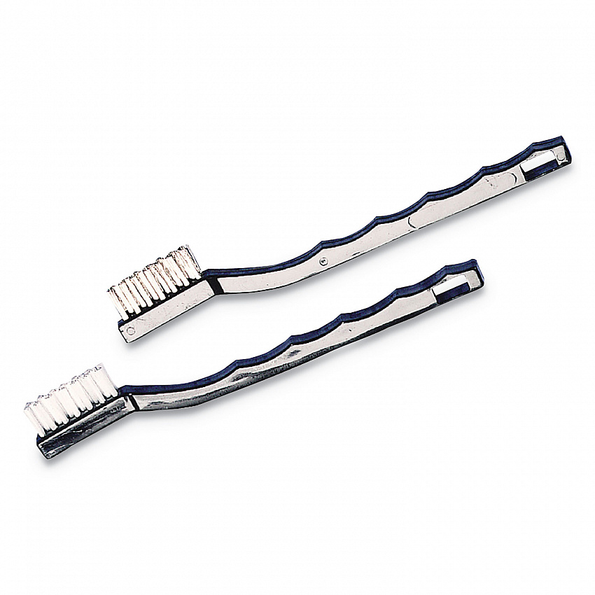 Flo-Pac Utility Toothbrush Style Maintenance Brush, White Nylon Bristles, 7.25" Brush, 7" Black Polypropylene Handle (4067400DZ)