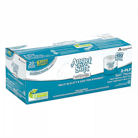 Angel Soft ps Premium Bathroom Tissue, Septic Safe, 2-Ply, White, 450 Sheets/Roll, 20 Rolls/Carton (16620)
