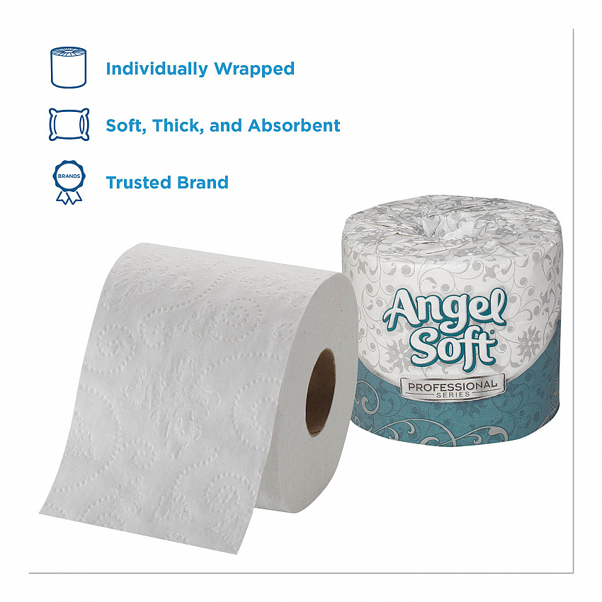 Angel Soft ps Premium Bathroom Tissue, Septic Safe, 2-Ply, White, 450 Sheets/Roll, 20 Rolls/Carton (16620)