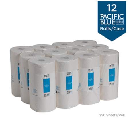 Georgia Pacific Professional Pacific Blue Select Two-Ply Perforated Paper Kitchen Roll Towels, 11 x 8.8, White, 250/Roll, 12 Rolls/Carton (27700)