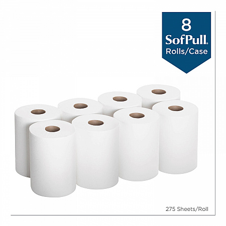 SofPull Premium Junior Capacity Towel, 1-Ply, 7.8 x 14.8, White, 225/Roll, 8 Rolls/Carton (28125)