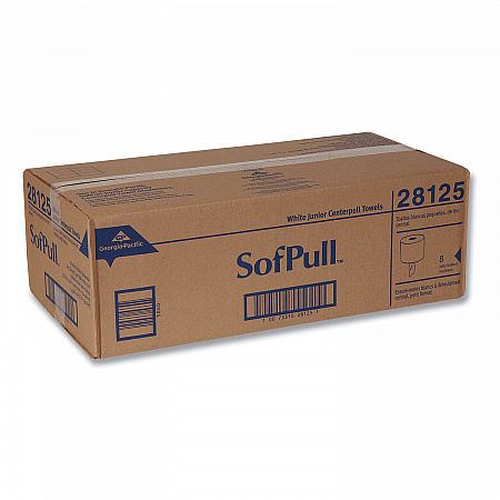 SofPull Premium Junior Capacity Towel, 1-Ply, 7.8 x 14.8, White, 225/Roll, 8 Rolls/Carton (28125)