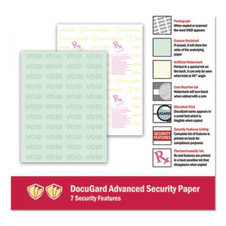 DocuGard Medical Security Papers, 24lb, 8.5 x 11, Green, 500/Ream (04542)
