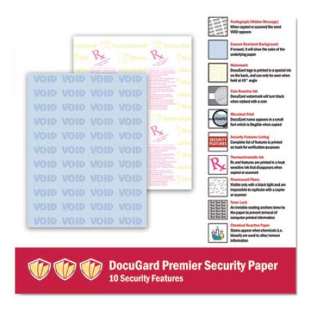 DocuGard Medical Security Papers, 24lb, 8.5 x 11, Blue, 500/Ream (04543)