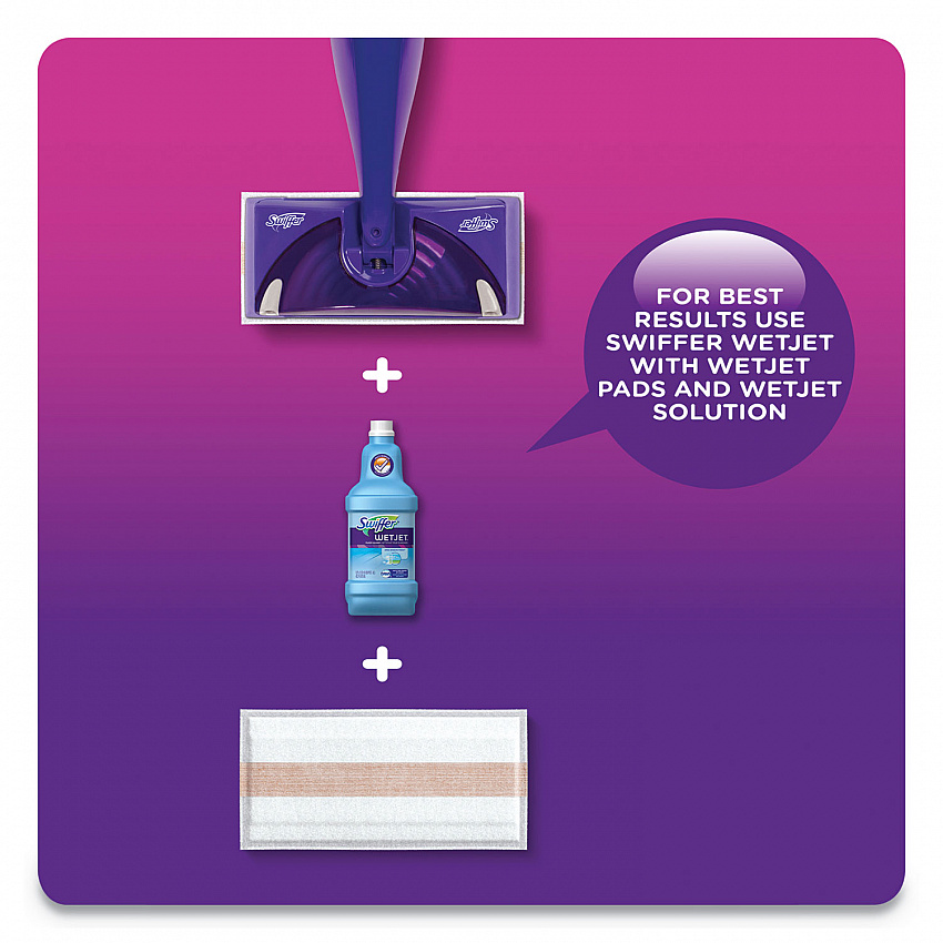 WetJet System Cleaning-Solution Refill, Blossom Breeze Scent, 1.25 L Bottle, 4/Carton (77133)