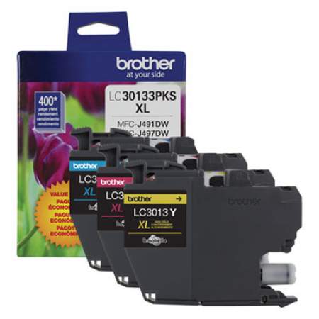 Brother LC30133PKS High-Yield Ink, 400 Page-Yield, Cyan/Magenta/Yellow