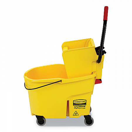 WaveBrake 2.0 Bucket/Wringer Combos, Side-Press, 44 qt, Plastic, Yellow (FG618688YEL)