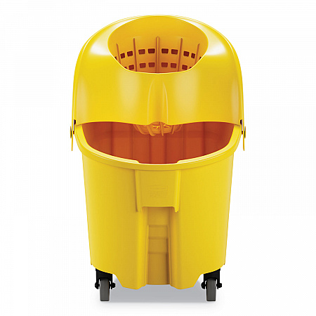 WaveBrake Institution Bucket and Wringer Combos, Down-Press, 35 qt, Yellow (FG759088YEL)