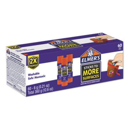 Elmer's Extra-Strength School Glue Sticks, 0.21 oz, Dries Clear, 60/Pack (2027017)