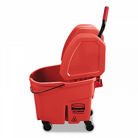 WaveBrake 2.0 Bucket/Wringer Combos, Down-Press, 35 qt, Plastic, Red (FG757888RED)