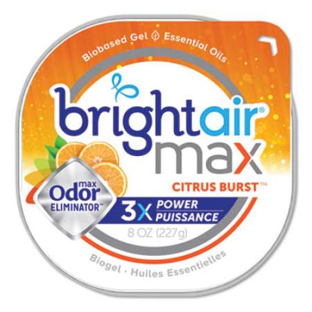BRIGHT Air Max Odor Eliminator Air Freshener, Citrus Burst, 8 oz Jar (900436EA)
