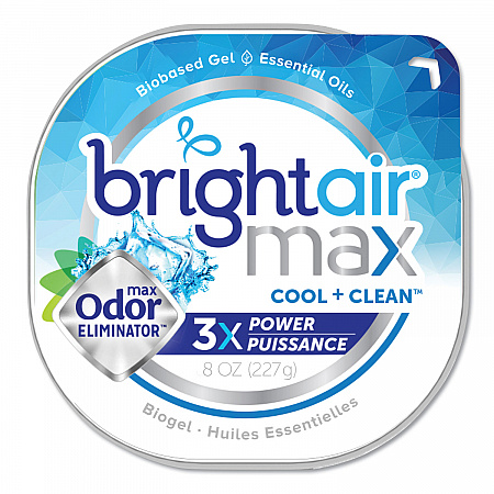Max Odor Eliminator Air Freshener, Cool and Clean, 8 oz Jar (900437EA)