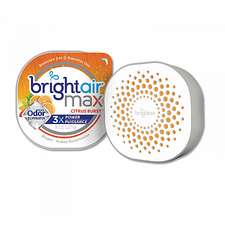 Max Odor Eliminator Air Freshener, Citrus Burst, 8 oz Jar, 6/Carton (900436)