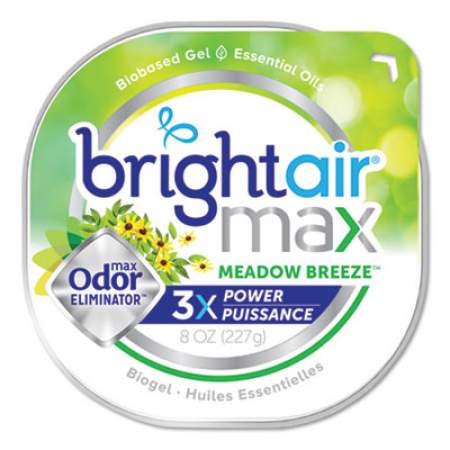 BRIGHT Air Max Odor Eliminator Air Freshener, Meadow Breeze, 8 oz Jar (900438EA)