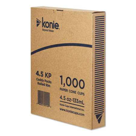 Konie Rolled Rim Caddy Pack, 4.5 oz, White, 200/Bag, 5 Bags/Pack, 5 Packs/Carton (45KP)