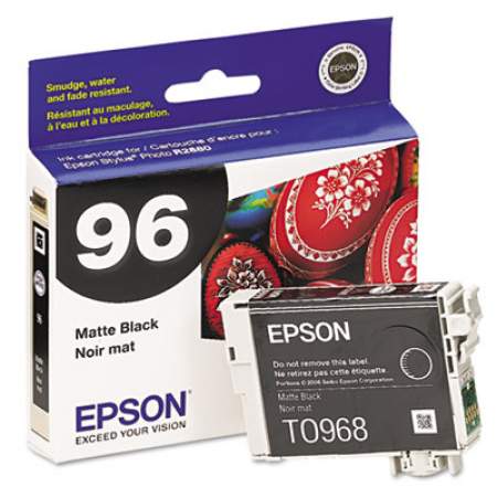Epson T096820 (96) Ink, 450 Page-Yield, Matte Black