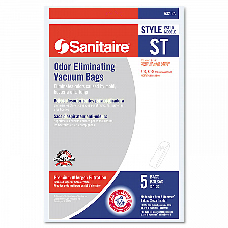 Style ST Disposable Vacuum Bags for SC600 and SC800 Series, 5/Pack, 10 Packs/Carton (63213B10CT)