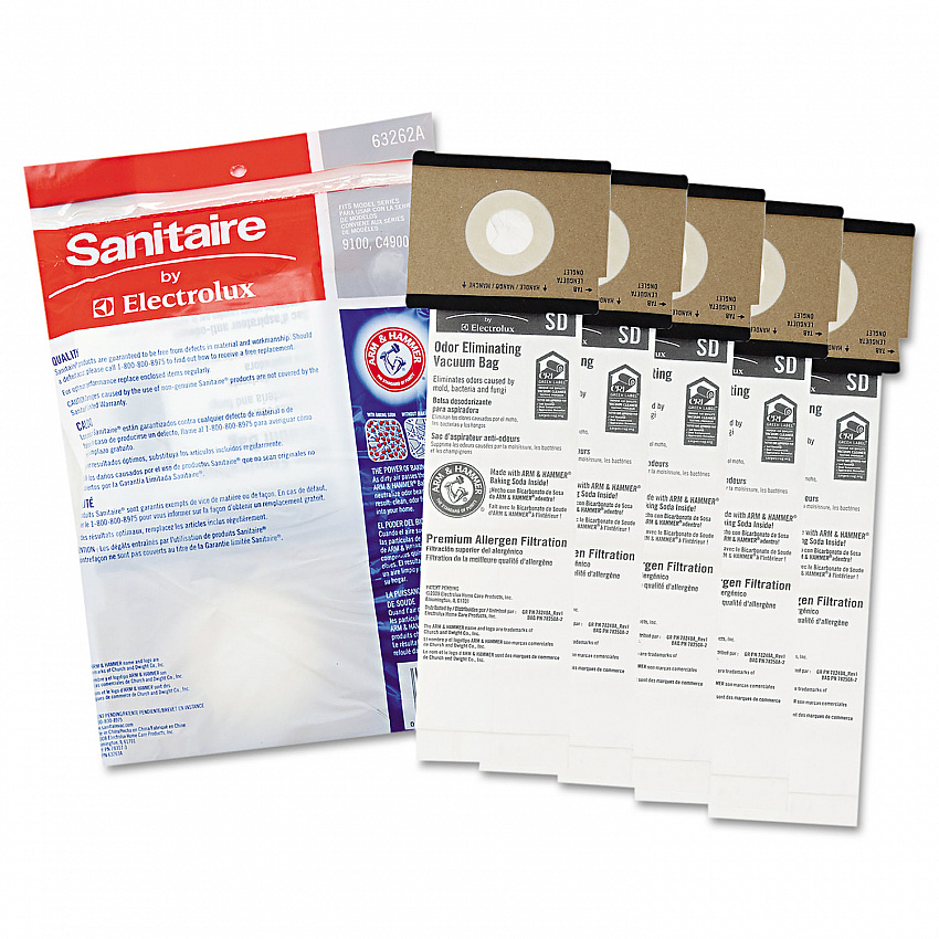 SD Premium Allergen Vacuum Bags with Arm and Hammer for SC9100 Series, 5/Pack, 10 Packs/Carton (63262B10CT)