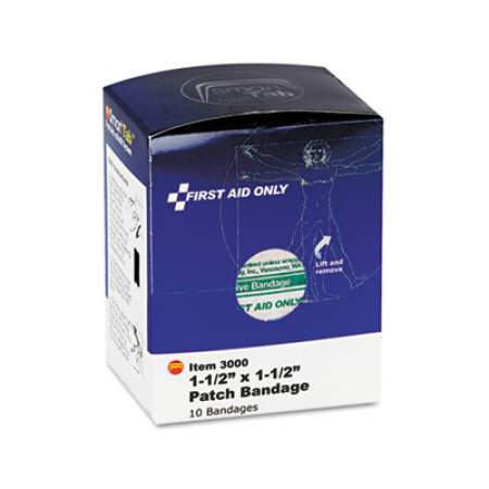 First Aid Only SmartCompliance Patch Bandages, 1.5 x 1.5, 10/Box (FAE3000)