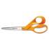 Fiskars Home and Office Scissors, 8" Long, 3.5" Cut Length, Orange Offset Handle (1945101052)