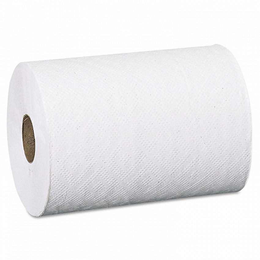 Pacific Blue Basic Recycled Paper Towel Roll, 1-Ply, 7.88" x 350 ft, White, 12 Rolls/Carton (28706)