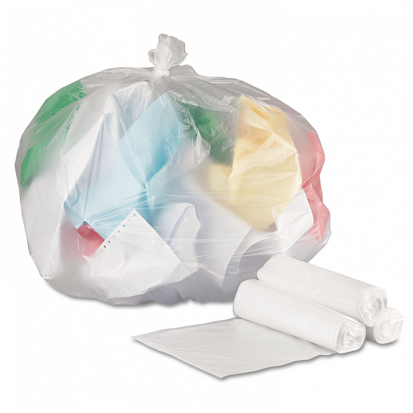 High-Density Can Liners, 33 gal, 9 mic, 33" x 39", Natural, Perforated Roll, 25 Bags/Roll, 20 Rolls/Carton (333912)