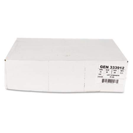 General Supply High-Density Can Liners, 33 gal, 9 microns, 33" x 39", Natural, 500/Carton (333912)