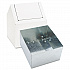 Double Entry, Swing Top Floor Receptacle, Metal, White (2201)