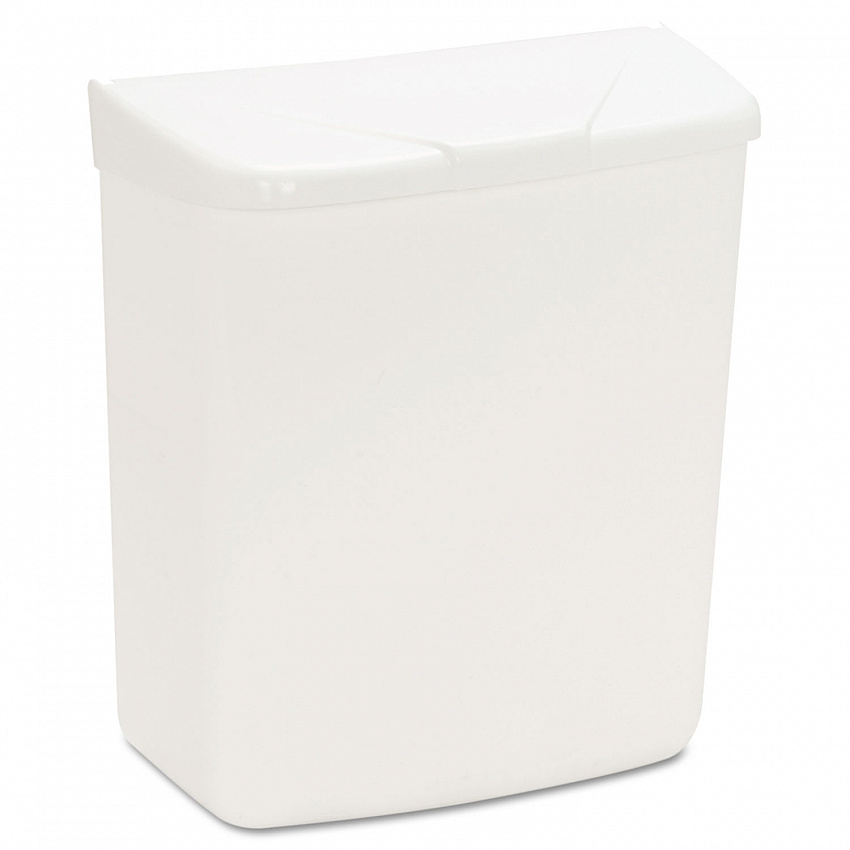 Wall Mount Sanitary Napkin Receptacle-PPC, 1 gal, PPC Plastic, White (250201W)