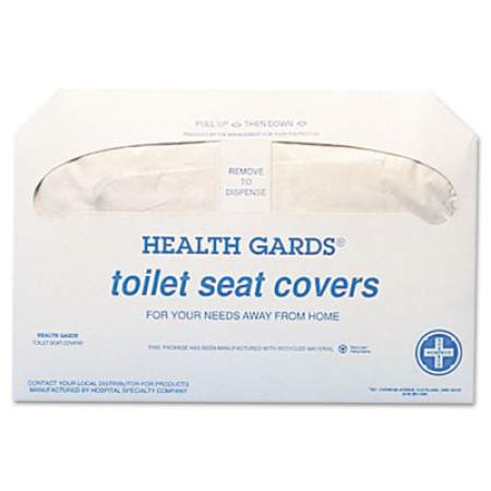 HOSPECO Health Gards Toilet Seat Covers, 14.25 x 16.5, White, 250 Covers/Pack, 20 Packs/Carton (HG5000CT)