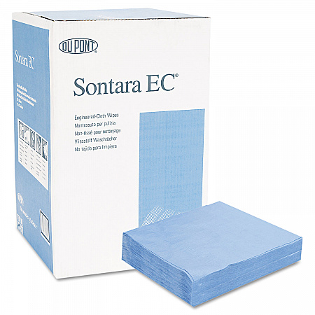 DuPont Sontara EC Engineered Cloths, 12 x 12, Blue, 100/Pack, 10 Packs/Carton (PR811)
