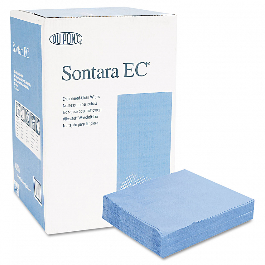 DuPont Sontara EC Engineered Cloths, 12 x 12, Blue, 100/Pack, 10 Packs/Carton (PR811)
