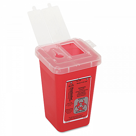 1-Quart Sharps Container, Plastic, Red (7350)